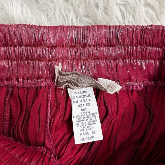 Longhorn By Niver Western Wear Crinkly Silky Long Maxi Skirt Mauve‎ Pink Size M - Picture 10 of 11